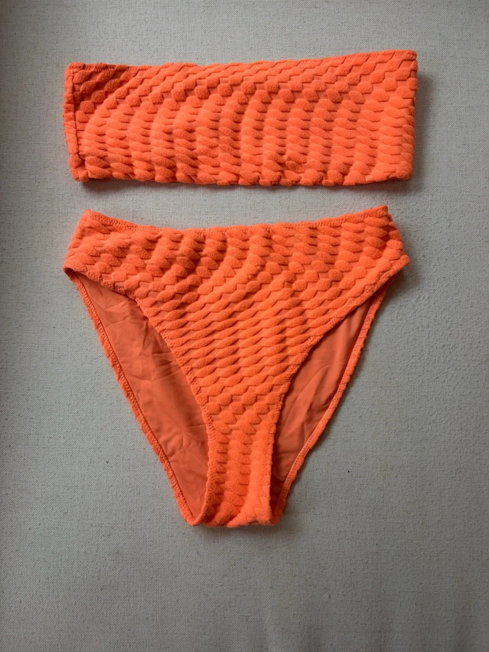 Good American Jacquard Better Band Bikini in Terry Woven Fabric Textured